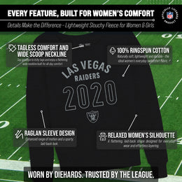 Las Vegas Raiders NFL Womens Big Date French Terry Slouchy Top - Black