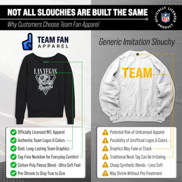 Las Vegas Raiders NFL Womens Retro Triangle French Terry Slouchy Top- Raglan Sleeves - Heather Charcoal