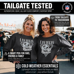 Las Vegas Raiders NFL Womens Retro Triangle French Terry Slouchy Top- Raglan Sleeves - Heather Charcoal