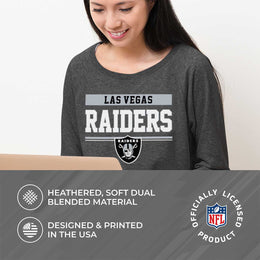 Las Vegas Raiders NFL Womens Team Block French Terry Slouchy Top - Charcoal