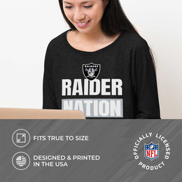 Las Vegas Raiders NFL Womens Team Slogan Crew Neck - Black