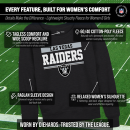 Las Vegas Raiders NFL Womens Team Block French Terry Slouchy Top - Charcoal