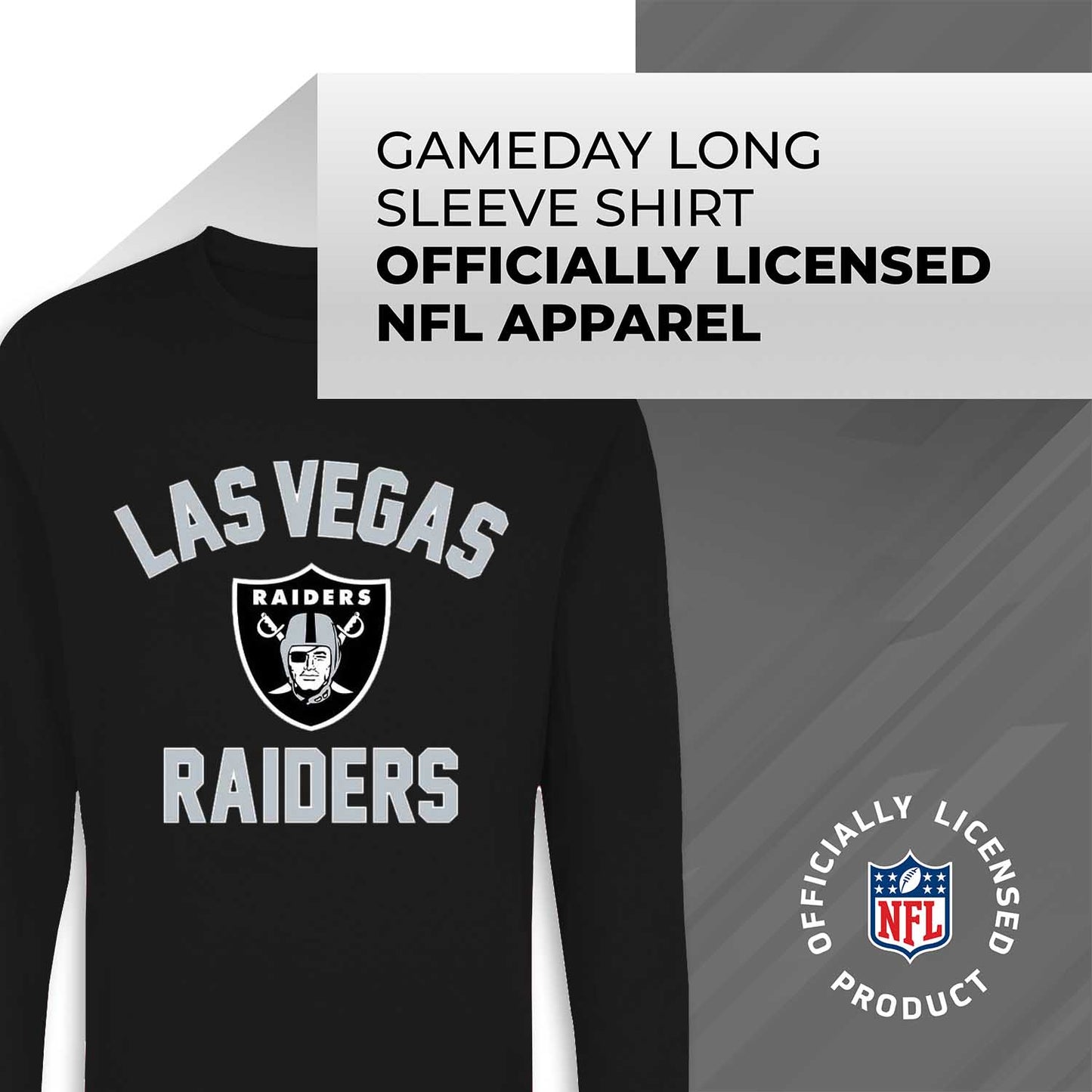 Las Vegas Raiders NFL Gameday Adult Long Sleeve Shirt - Black