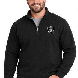 Las Vegas Raiders  NFL Quarter Zip Fleece Pullover Unisex Sweatshirt - Black