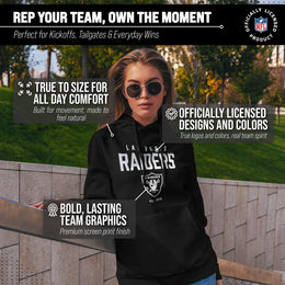 Las Vegas Raiders Adult NFL Diagonal Fade Fleece Hooded Sweatshirt - Black