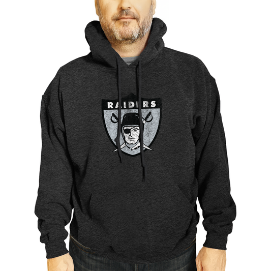 Las Vegas Raiders NFL Adult Unisex Modern Throwback Ultra Soft Fleece Hooded Sweatshirt - Black Heather