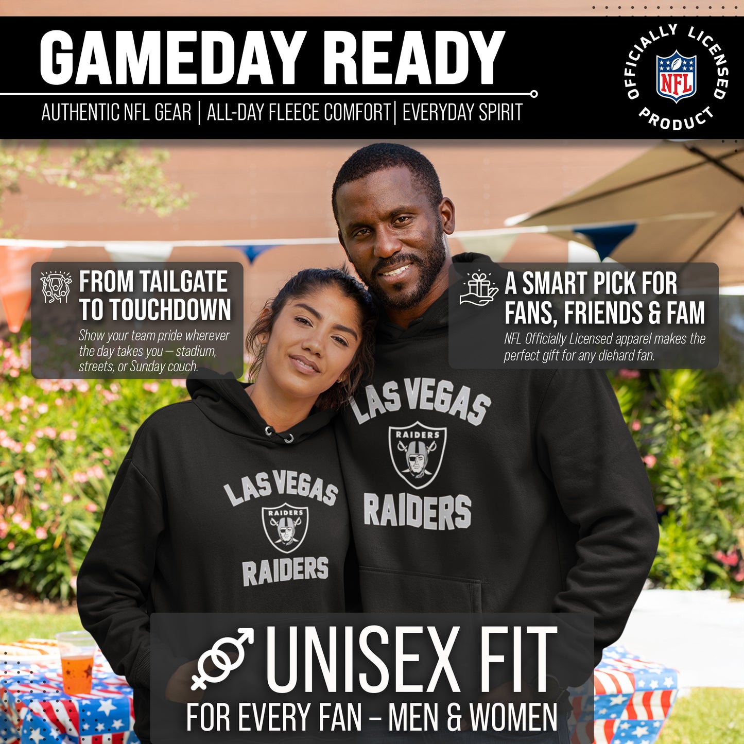 Las Vegas Raiders Team Fan Apparel NFL  Gameday Hoodie - Black