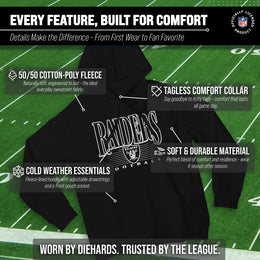 Las Vegas Raiders NFL Adult Unisex Overtime Blueprint Soft Fleece Hooded Sweatshirt - Black