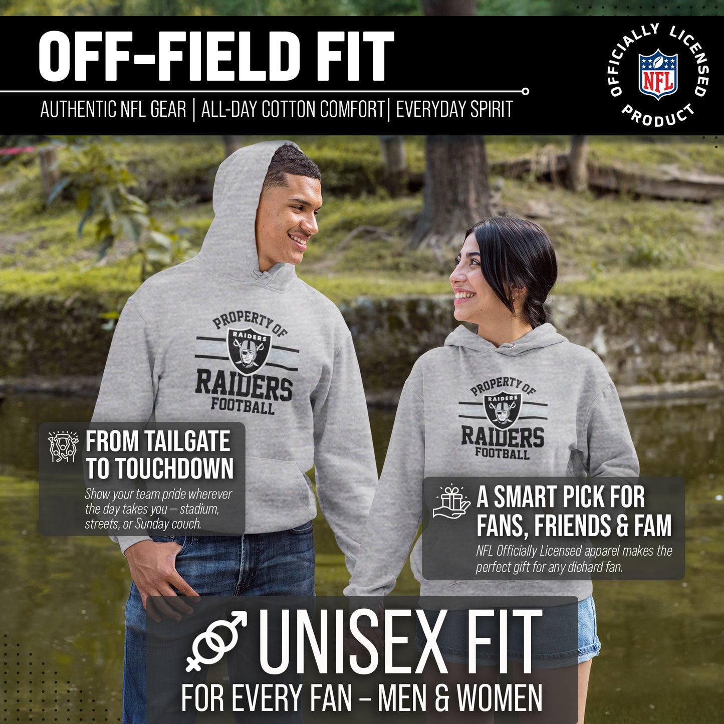 Las Vegas Raiders NFL Adult Property Of Hooded Sweatshirt - Sport Gray