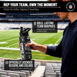 Las Vegas Raiders NFL 34oz Quencher Stainless Steel Insulated Water Bottle - Black