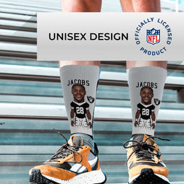 Las Vegas Raiders FBF NFL Adult V Curve MVP Player Crew Socks - Sport Gray