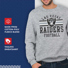 Las Vegas Raiders NFL Team Stripe Crew Sweatshirt - Sport Gray