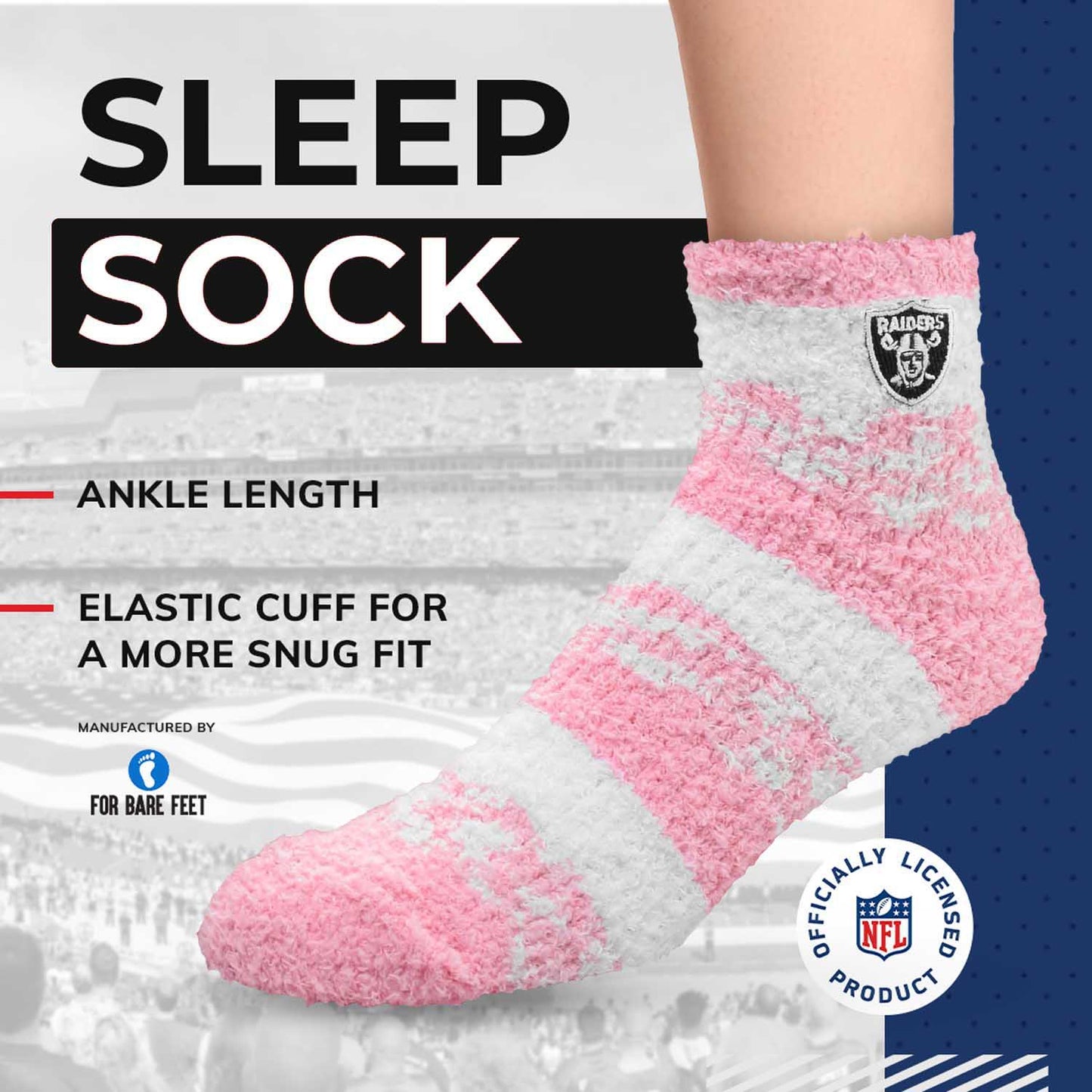 Las Vegas Raiders NFL Cozy Soft Slipper Socks - Pink