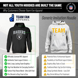 Las Vegas Raiders NFL Youth Home Team Hoodie- Kids Hooded Sweatshirt - Black