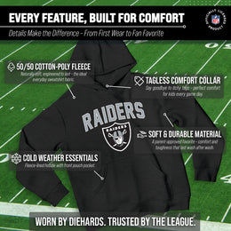 Las Vegas Raiders NFL Youth Home Team Hoodie- Kids Hooded Sweatshirt - Black
