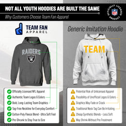 Las Vegas Raiders NFL Youth Home Team Hoodie- Kids Hooded Sweatshirt - Sport Gray