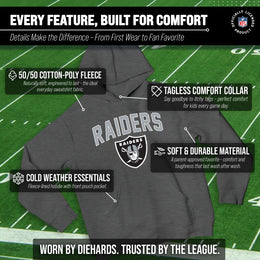 Las Vegas Raiders NFL Youth Home Team Hoodie- Kids Hooded Sweatshirt - Sport Gray
