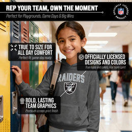 Las Vegas Raiders NFL Youth Home Team Hoodie- Kids Hooded Sweatshirt - Sport Gray