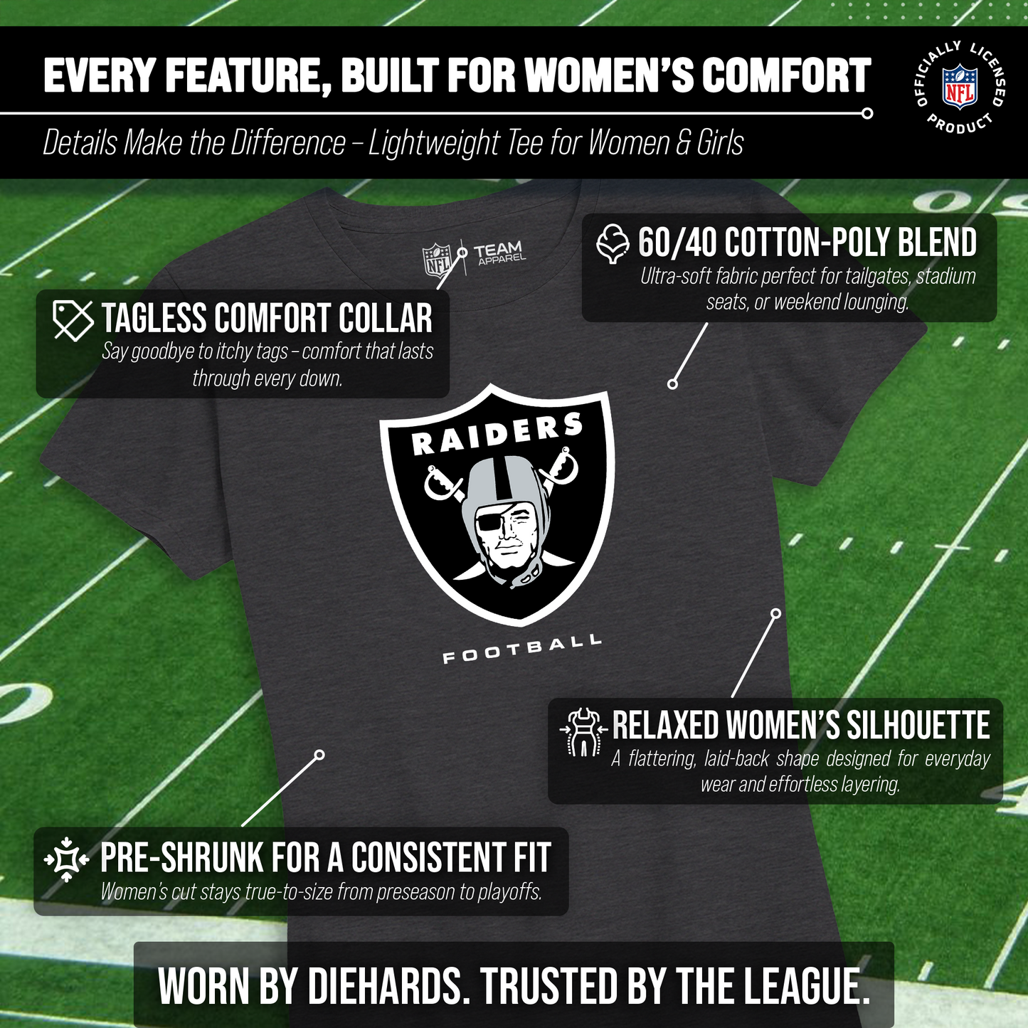 Las Vegas Raiders Women's NFL Ultimate Fan Logo Short Sleeve T-Shirt - Black