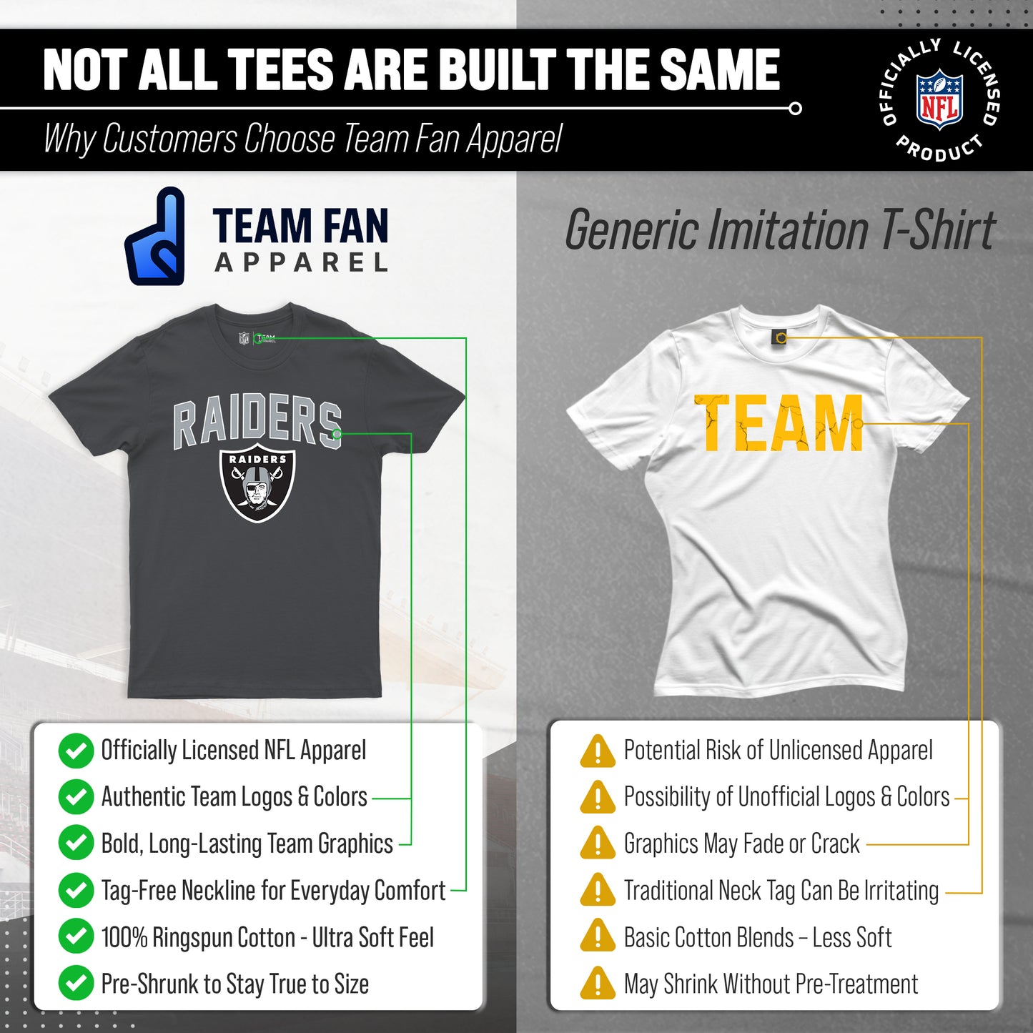 Las Vegas Raiders NFL Home Team Tee - Gray