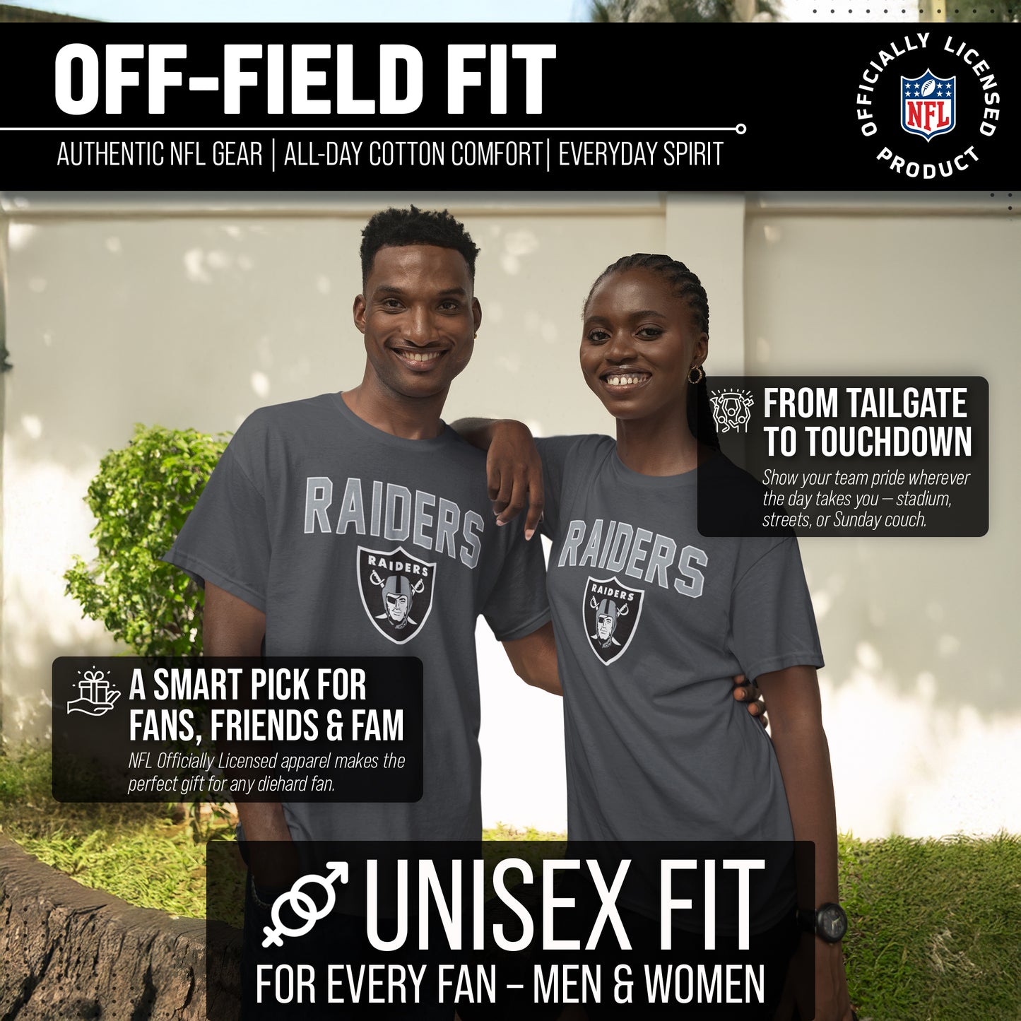 Las Vegas Raiders NFL Home Team Tee - Gray
