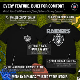 Las Vegas Raiders NFL Pro Football Final Countdown Adult Cotton-Poly Short Sleeved T-Shirt For Men & Women - Black