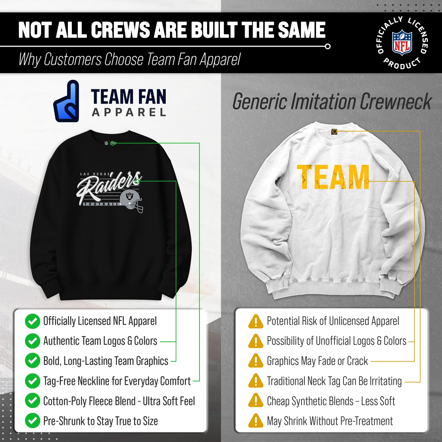 Las Vegas Raiders Womens NFL Scrimmage Line Crewneck Pullover - Black