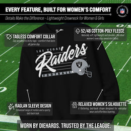 Las Vegas Raiders Womens NFL Scrimmage Line Crewneck Pullover - Black