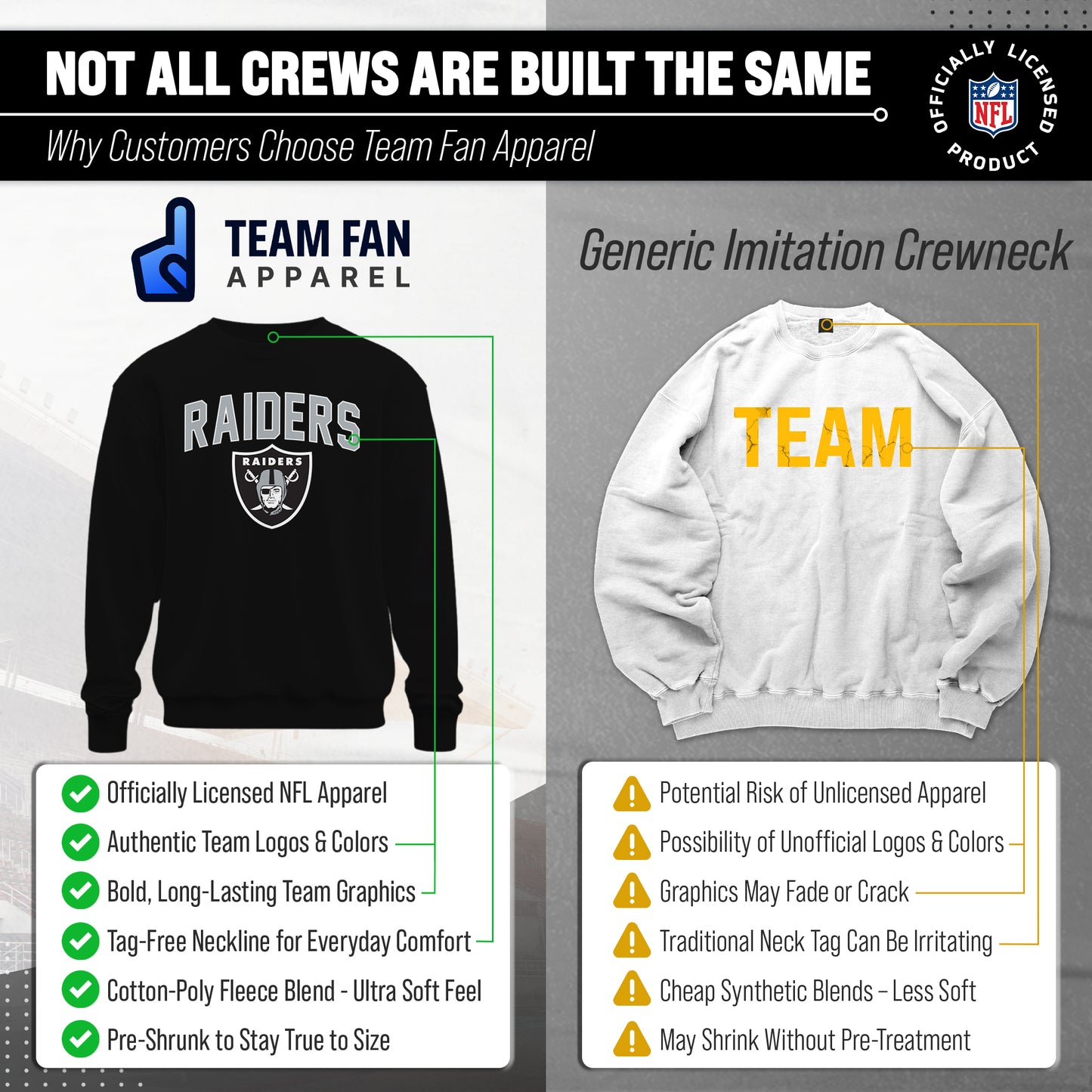 Las Vegas Raiders NFL Home Team Crew - Black