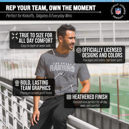 Las Vegas Raiders NFL Starting Fresh Short Sleeve Heather T-Shirt - Sport Gray