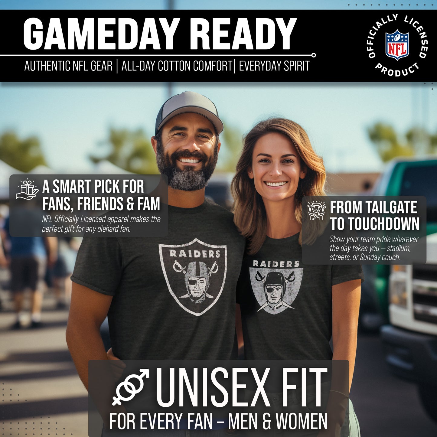 Las Vegas Raiders NFL Modern Throwback T-shirt - Black