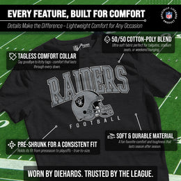 Las Vegas Raiders NFL Adult All Star Heather Tag-Less T-Shirt - Black Heather