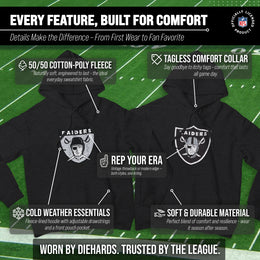 Las Vegas Raiders NFL Adult Unisex Modern Throwback Ultra Soft Fleece Hooded Sweatshirt - Black