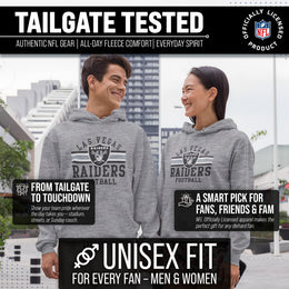 Las Vegas Raiders NFL Team Stripe Hooded Sweatshirt- Soft Pullover Sports Hoodie For Men & Women - Sport Gray