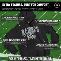 Las Vegas Raiders NFL Adult Unisex All Star Soft Fleece Hooded Sweatshirt - Black Heather