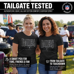 Las Vegas Raiders NFL Womens Overtime Blueprint Tag-Less T-Shirt - Black