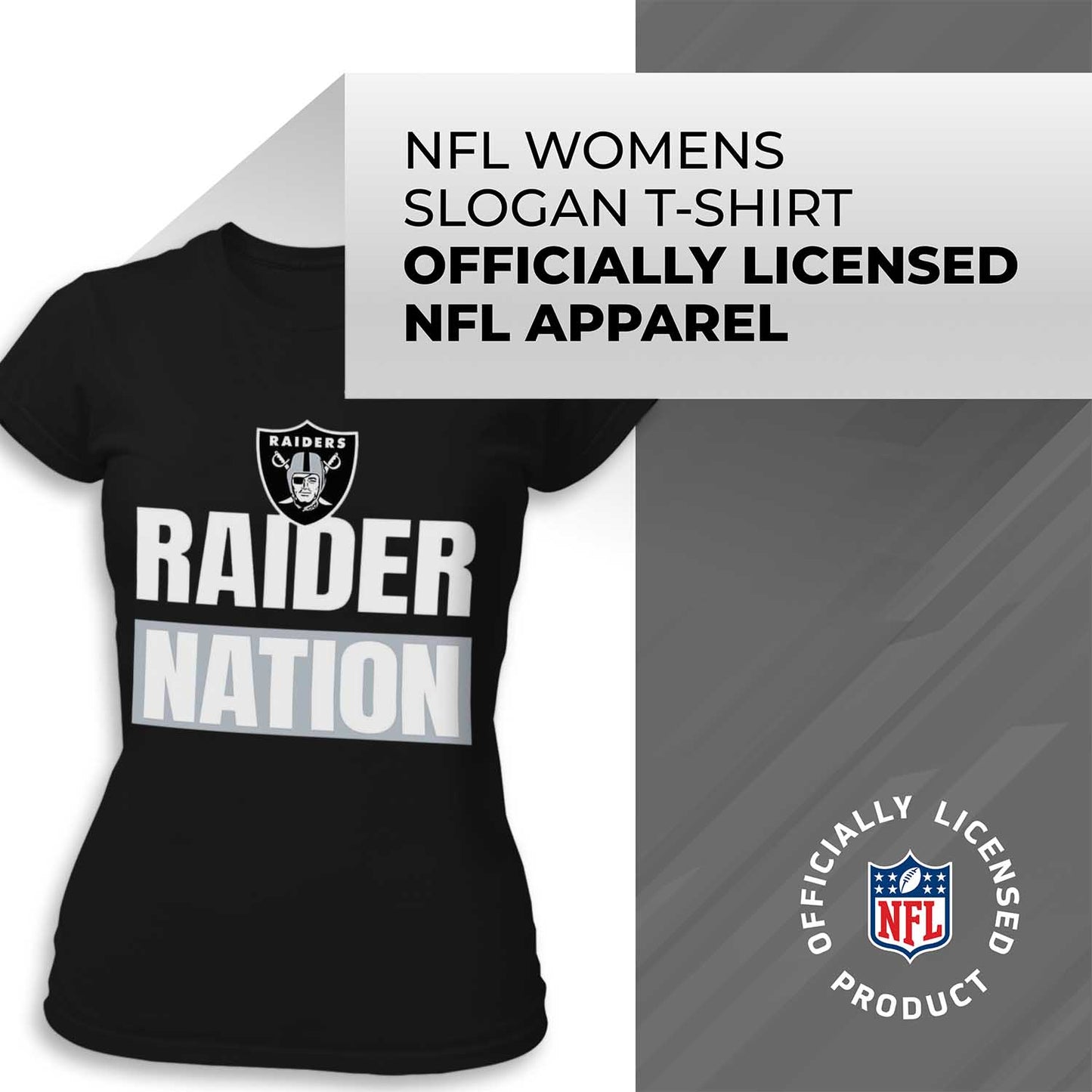 Las Vegas Raiders NFL Womens Plus Size Team Slogan Short Sleeve T-Shirt - Black