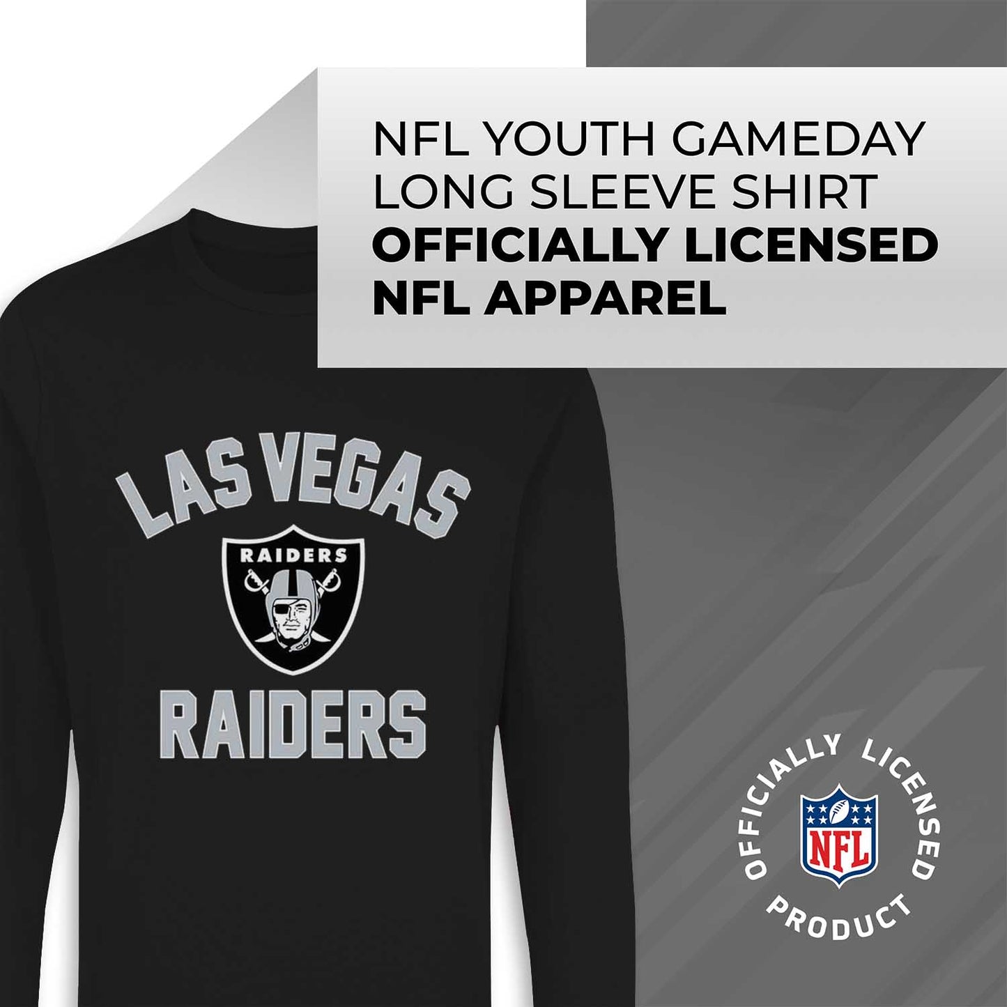 Las Vegas Raiders NFL Youth Gameday Crewneck Sweatshirt - Black