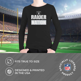 Las Vegas Raiders NFL Youth Team Slogan Long Sleeve Shirt  - Black