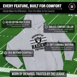 Las Vegas Raiders NFL Youth Property Of Hooded Sweatshirt - Sport Gray