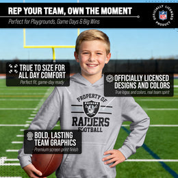 Las Vegas Raiders NFL Youth Property Of Hooded Sweatshirt - Sport Gray