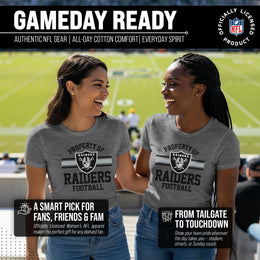 Las Vegas Raiders NFL Womens Short Sleeve Property of Tshirt - Gray