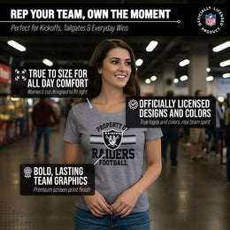 Las Vegas Raiders NFL Womens Short Sleeve Property of Tshirt - Gray