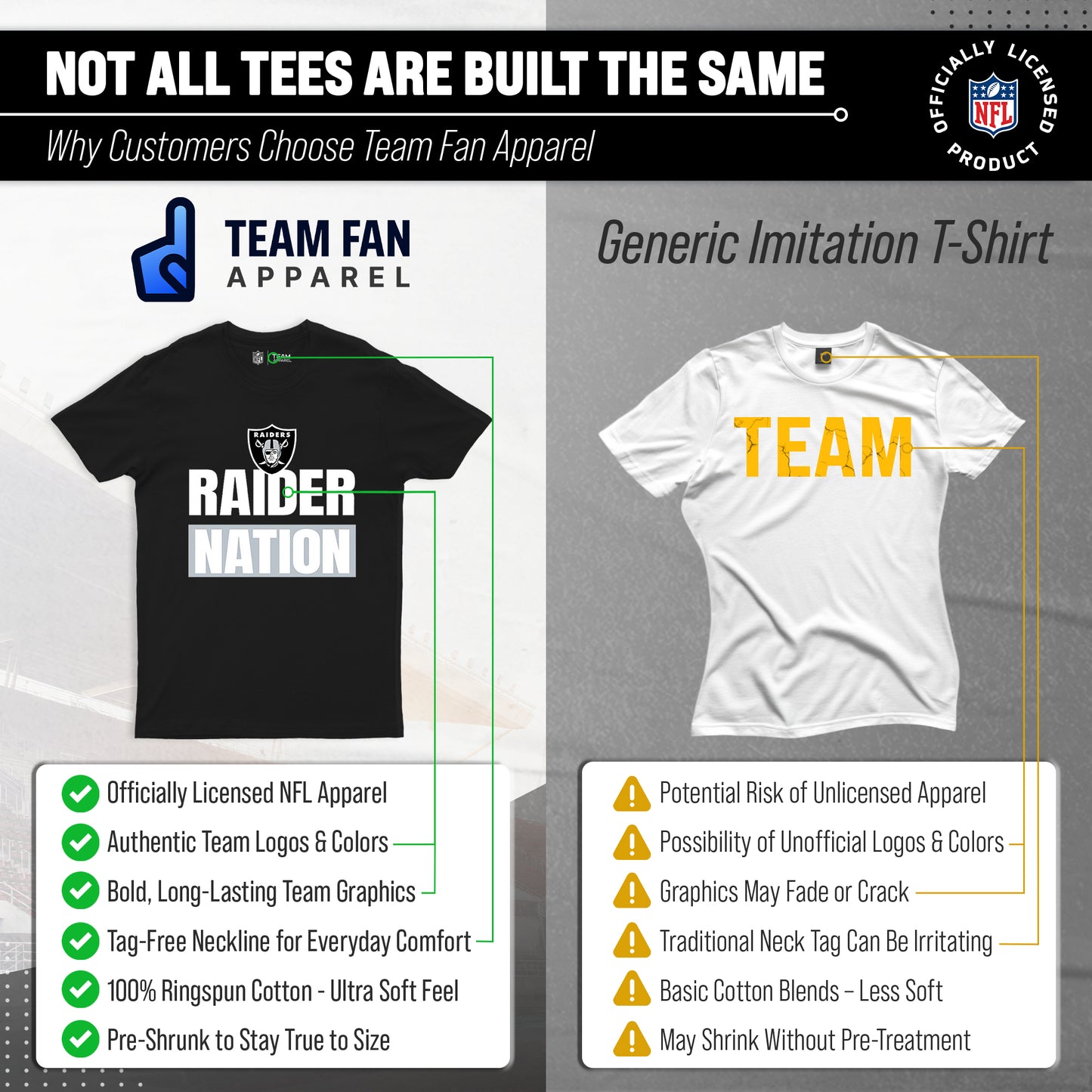 Las Vegas Raiders NFL Adult Team Slogan Unisex T-Shirt - Black