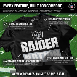 Las Vegas Raiders NFL Adult Team Slogan Unisex T-Shirt - Black