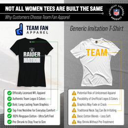 Las Vegas Raiders NFL Womens Team Slogan Short Sleeve Tshirt - Black