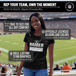 Las Vegas Raiders NFL Womens Team Slogan Short Sleeve Tshirt - Black