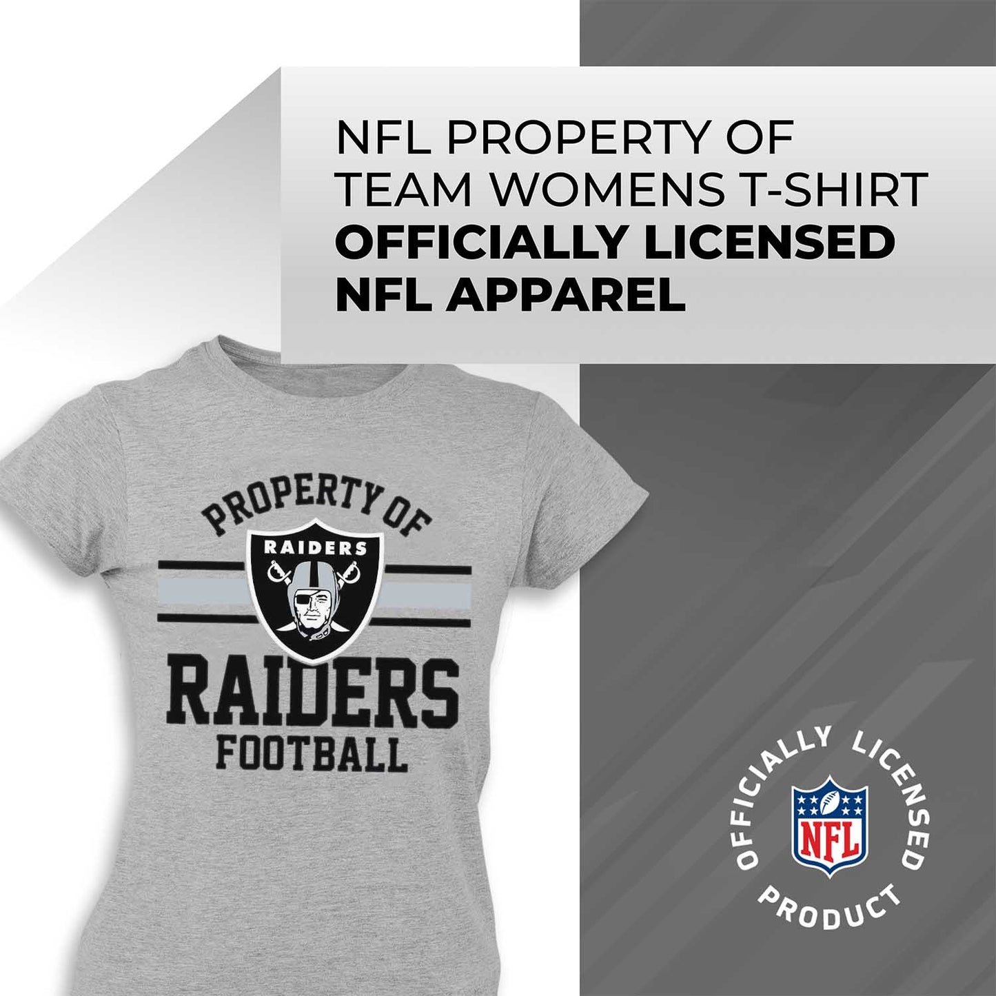 Las Vegas Raiders NFL Women's Property Of Lightweight Plus Size T-Shirt - Sport Gray