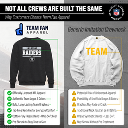 Las Vegas Raiders NFL Adult Long Sleeve Team Block Charcoal Crewneck Sweatshirt - Charcoal