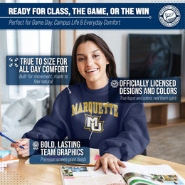 Marquette Golden Eagles Adult Arch & Logo Soft Style Gameday Crewneck Sweatshirt - Navy